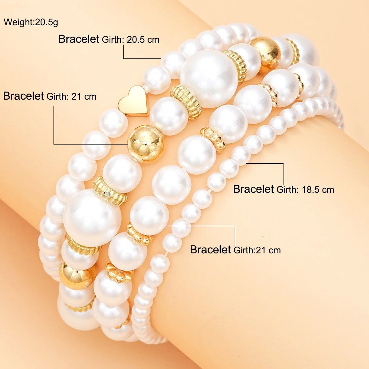 Boho Heart Layered Bracelet Set