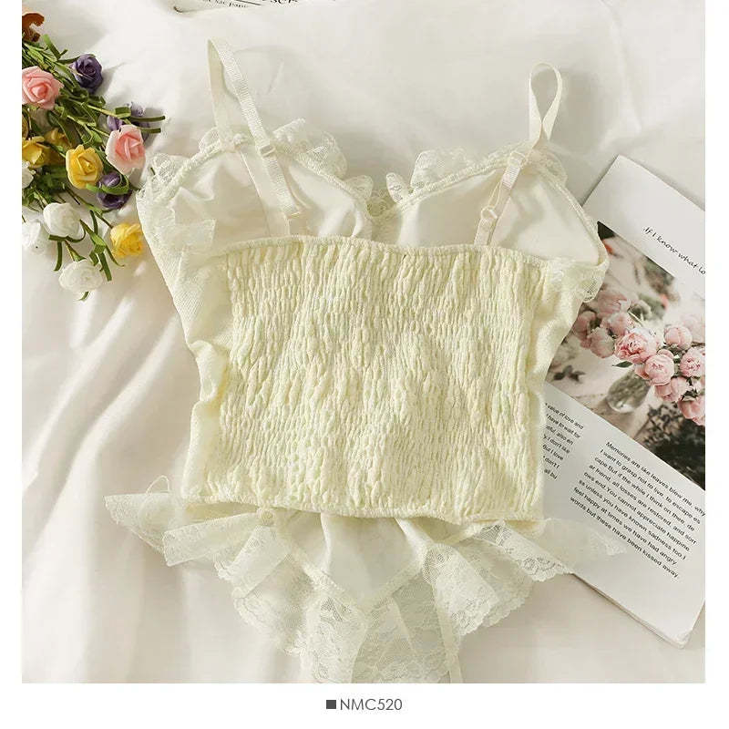Lace Corset Crop Tank Top