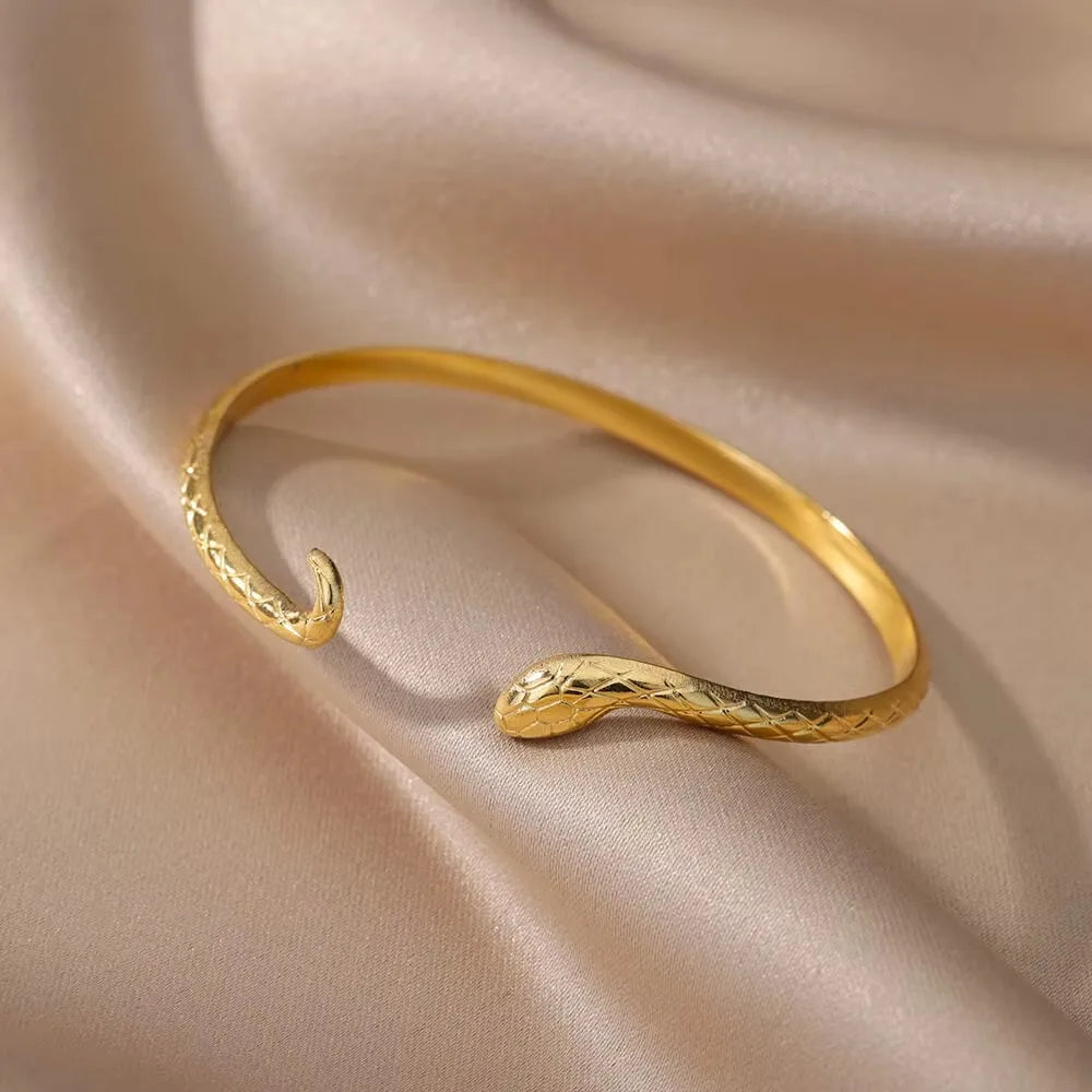 Vintage Snake Gold Bangle