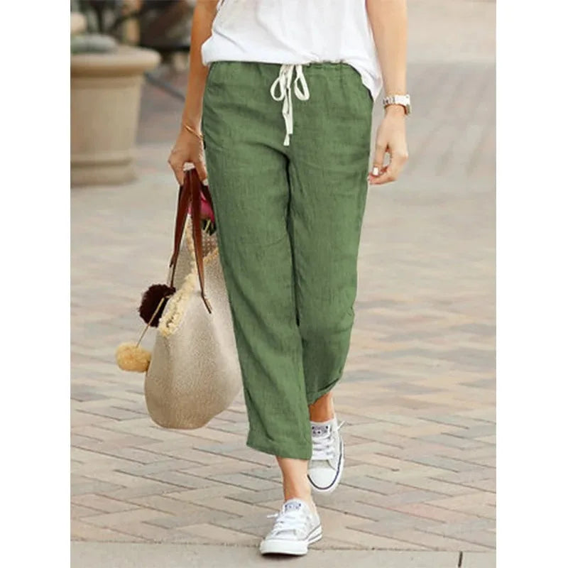 Y2K Black Cotton Drawstring Pants