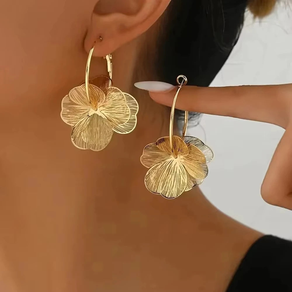Vintage Butterfly Flower Earrings
