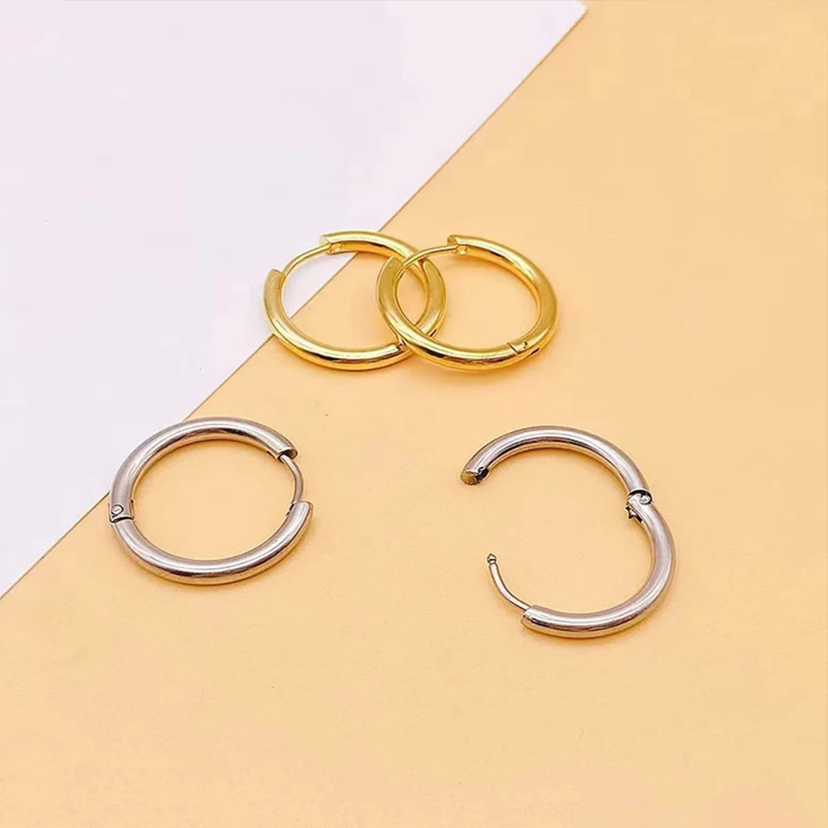 Tiny Stainless Hoop Earring Set