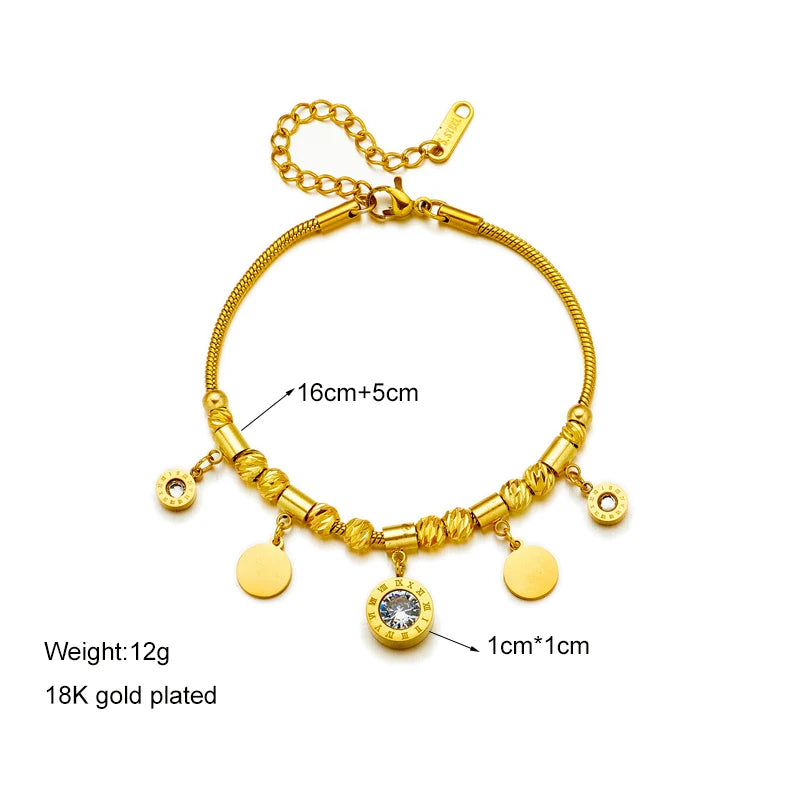 Roman Zircon Gold Bracelet