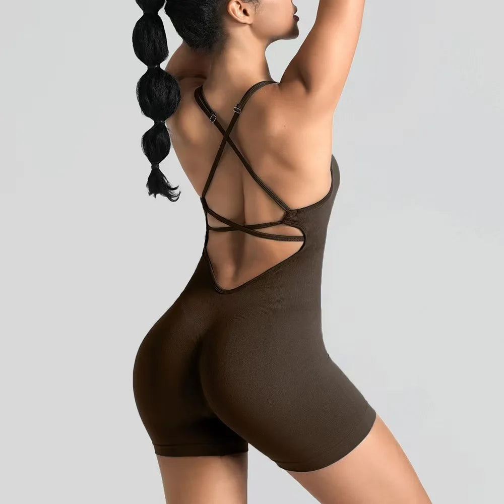 Seamless Yoga Shorts Jumpsuit