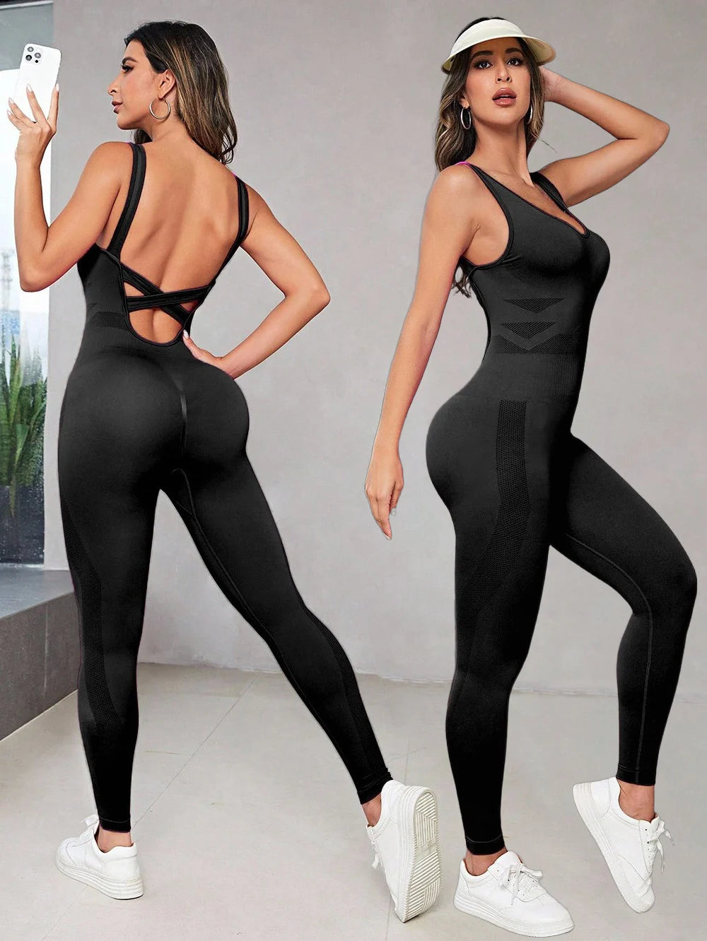 Seamless Open Back Fitness Bodysuit