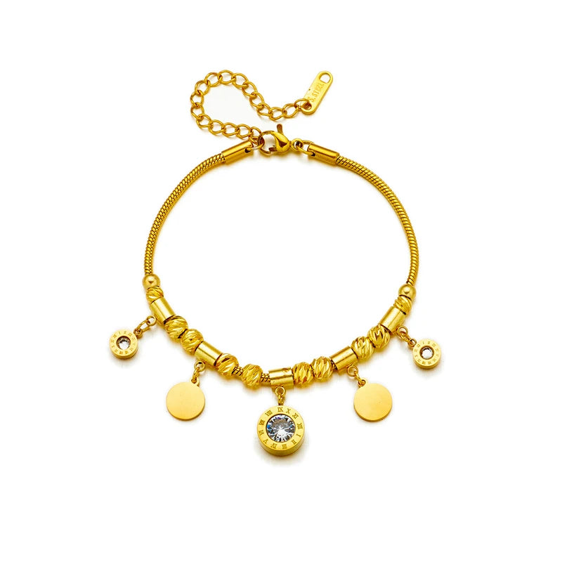 Roman Zircon Gold Bracelet