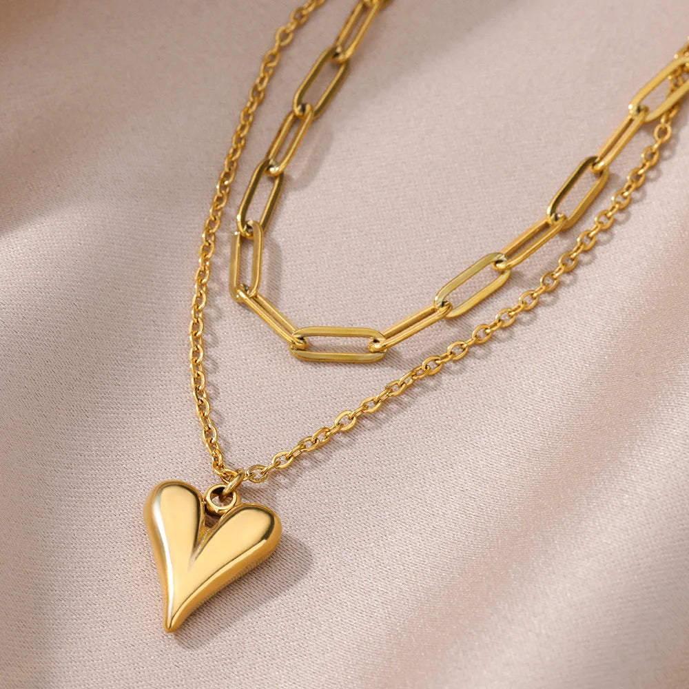Heart Pendant Stainless Choker