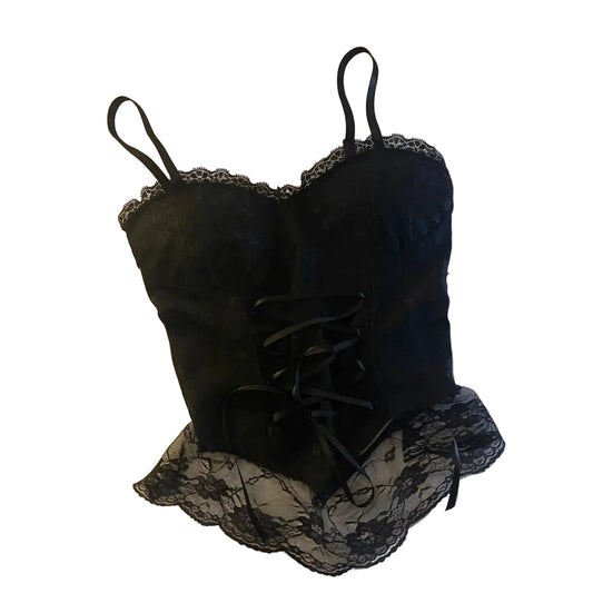 Lace Corset Crop Tank Top