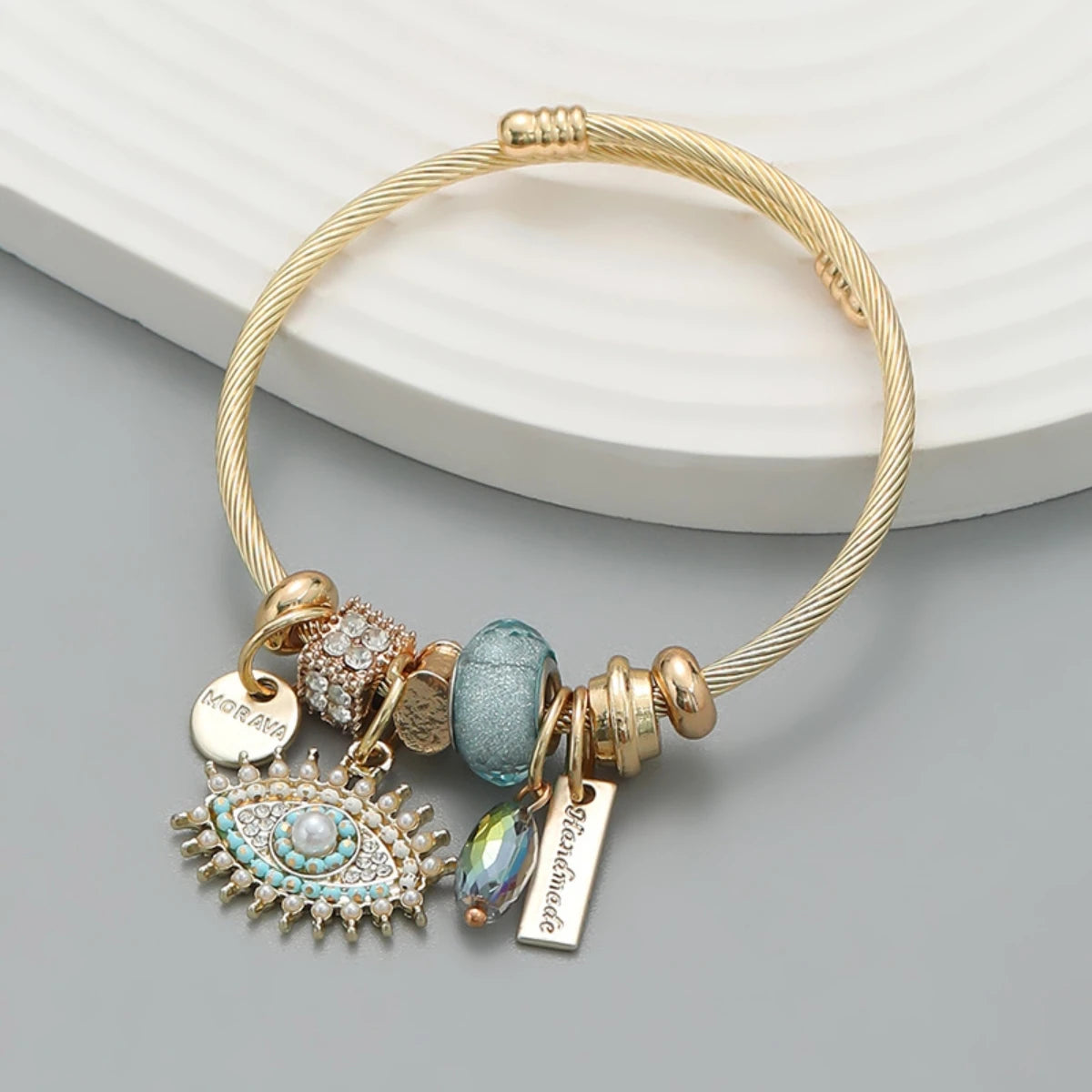 Multi Charm Open Bead Bracelet