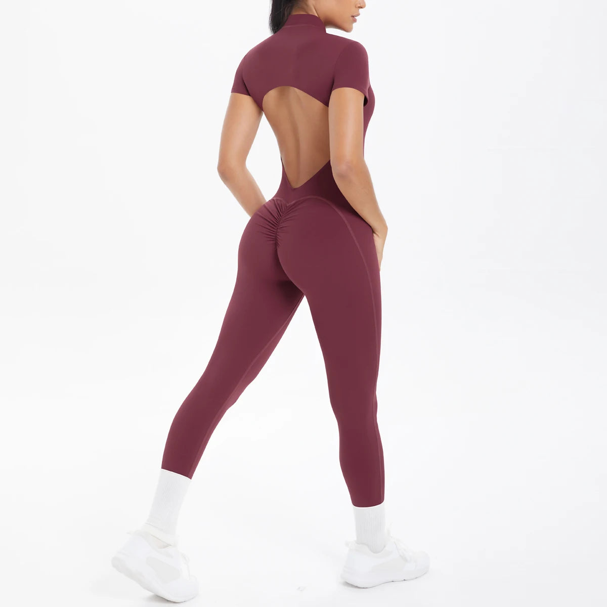 Short Sleeve Fitness Jumpsuit
