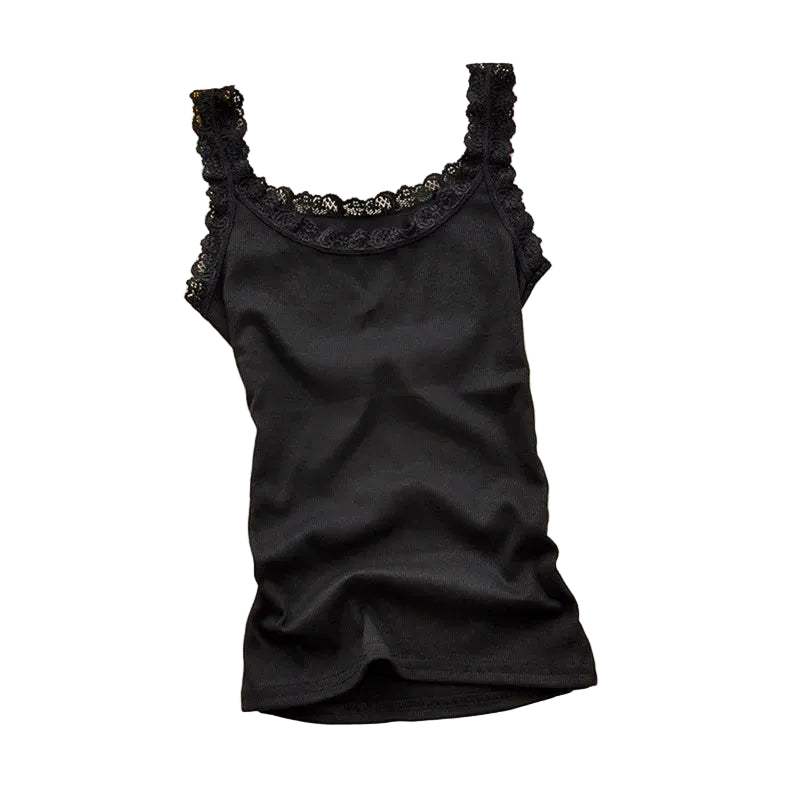 Lace Patchwork Bodycon Tank Top