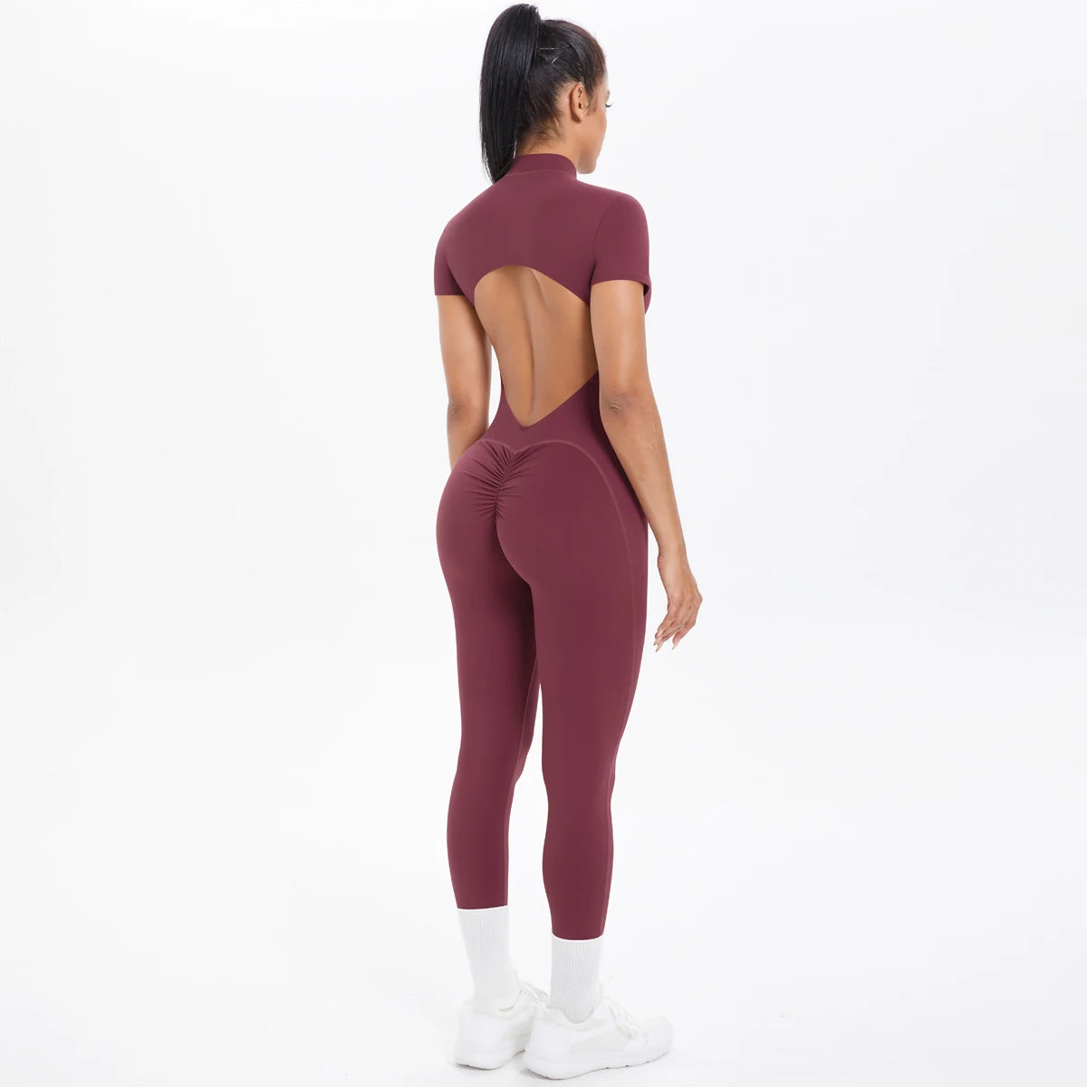 Short Sleeve Fitness Jumpsuit
