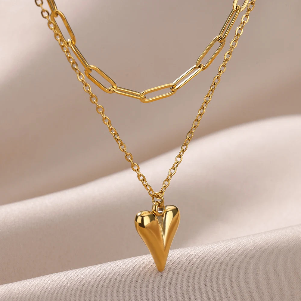 Heart Pendant Stainless Choker