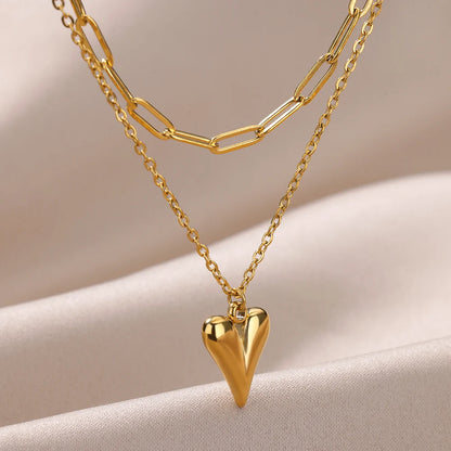 Heart Pendant Stainless Choker