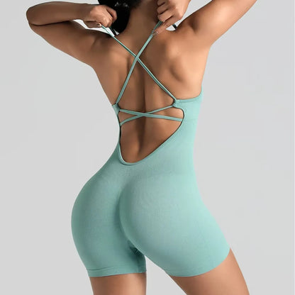 Seamless Yoga Shorts Jumpsuit