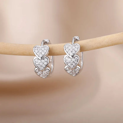 Love Round Zircon Earrings