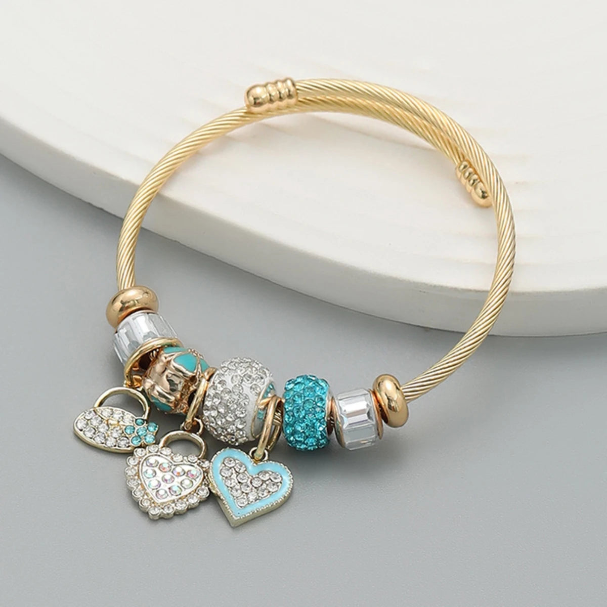 Multi Charm Open Bead Bracelet
