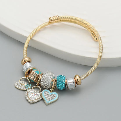 Multi Charm Open Bead Bracelet