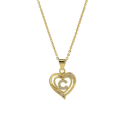 Initial Heart Zircon Necklace