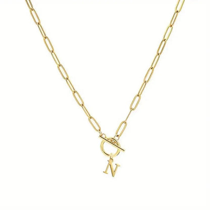 Initial Paperclip Chain Necklace