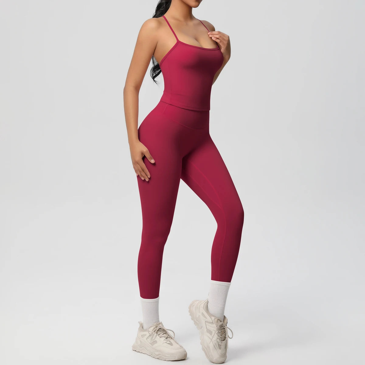 Halter Yoga Top & Shorts Set