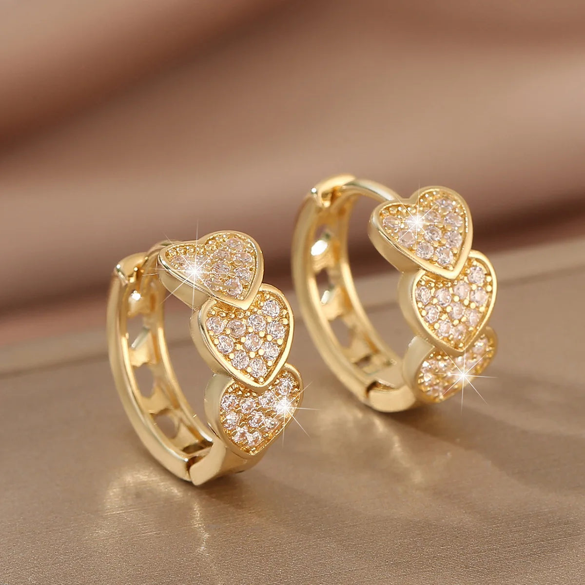 Love Round Zircon Earrings