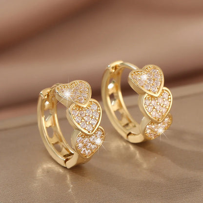 Love Round Zircon Earrings