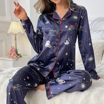Satin Button-Up Pajama Set