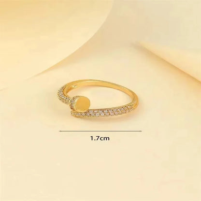 Korean Punk Cubic Zirconia adjustable ring