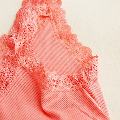 Lace Patchwork Bodycon Tank Top