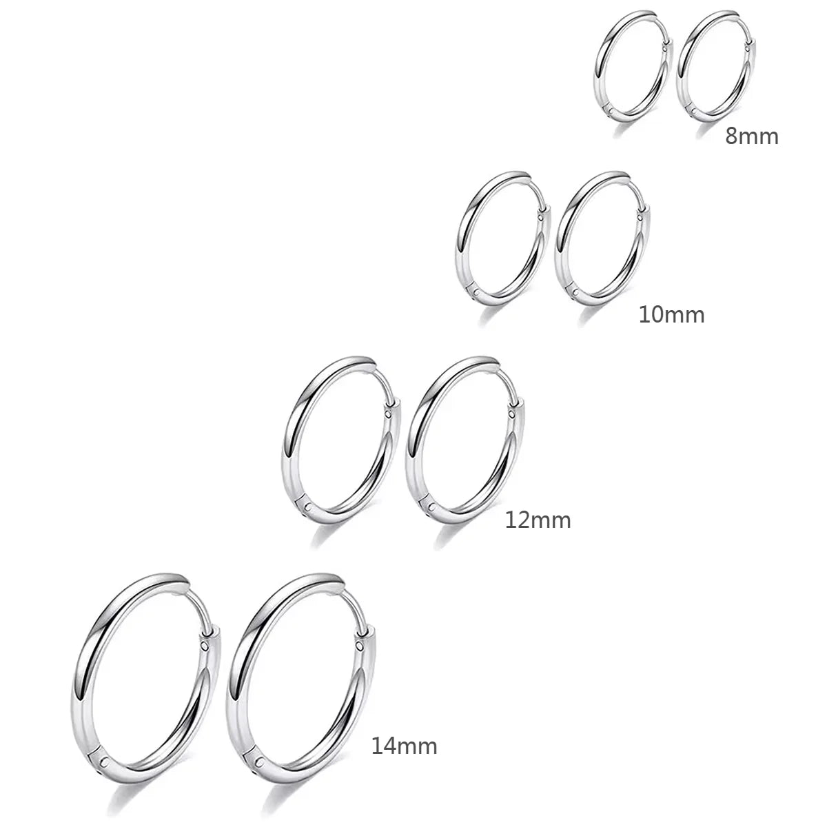 Tiny Stainless Hoop Earring Set