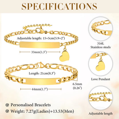 Custom Heart Engraved Bracelet
