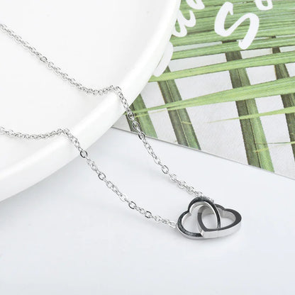 Double Heart Gold Necklace