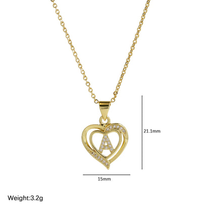 Initial Heart Zircon Necklace
