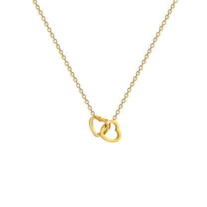 Double Heart Gold Necklace