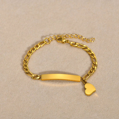 Custom Heart Engraved Bracelet