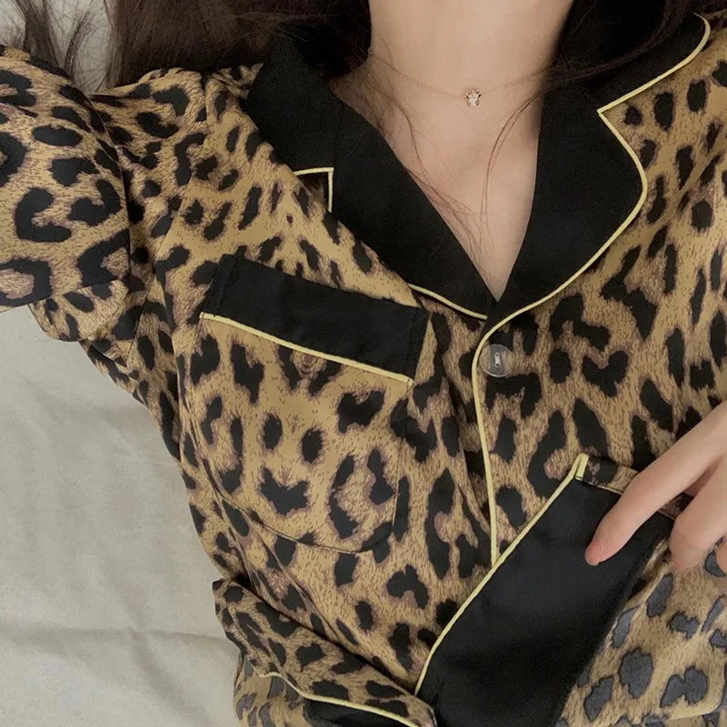 Leopard Print Pajama Set