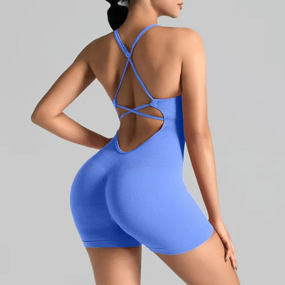 Seamless Yoga Shorts Jumpsuit