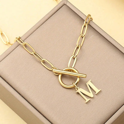 Initial Paperclip Chain Necklace