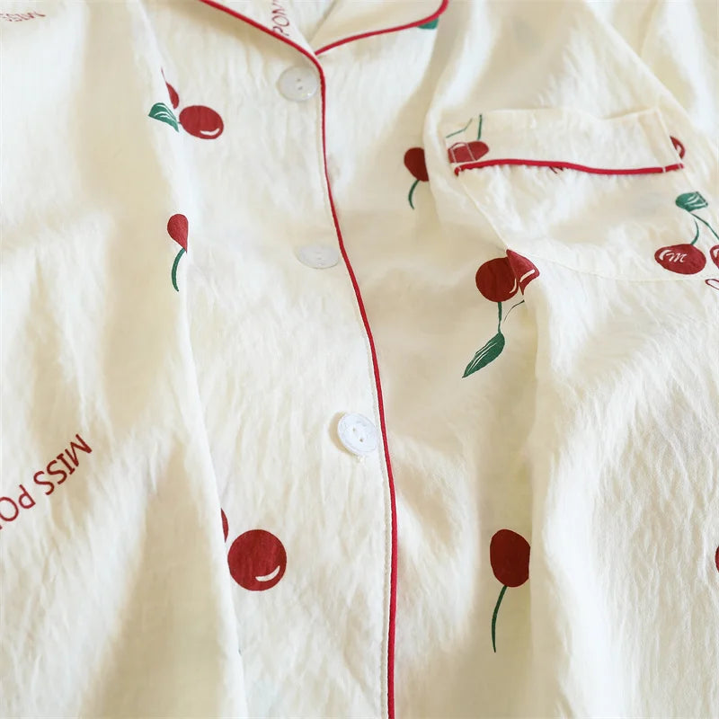 Cherry Print Pajama Set