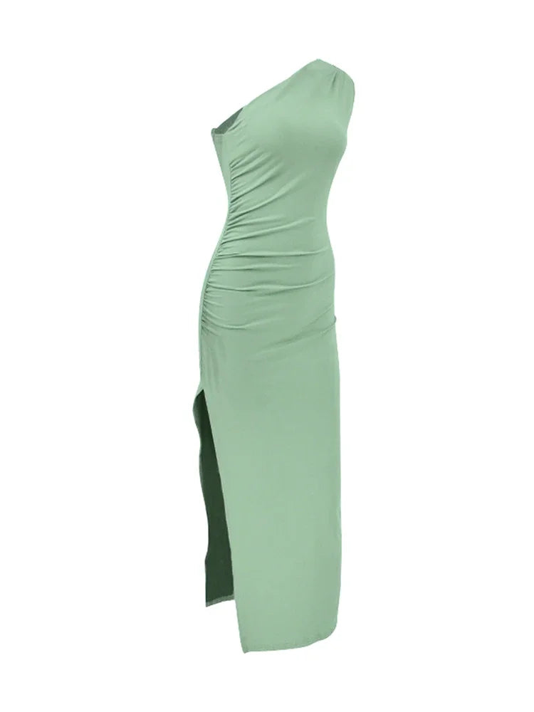 Black Split Backless Maxi Dress
