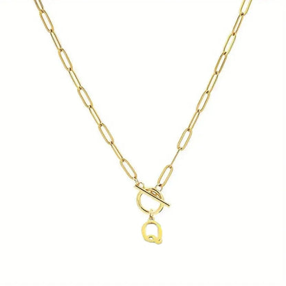 Initial Paperclip Chain Necklace