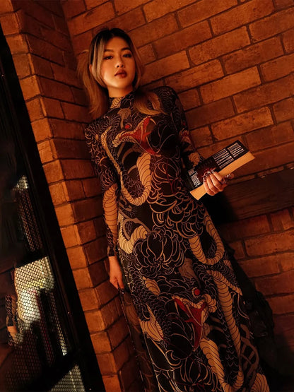 Aesthetic Mesh Slim Fit Dress
