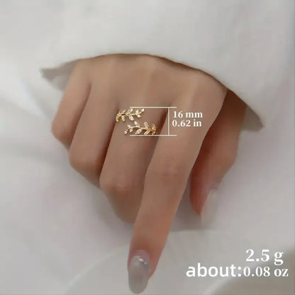 Korean Leaf Zircon Open Ring