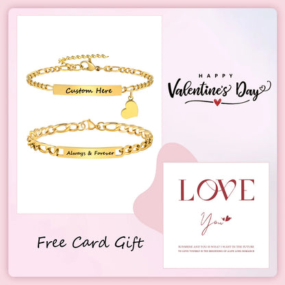 Custom Heart Engraved Bracelet