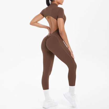 Short Sleeve Fitness Jumpsuit