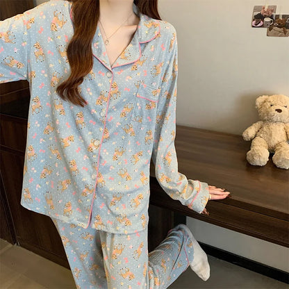 Korean Long Sleeve Pajama Set
