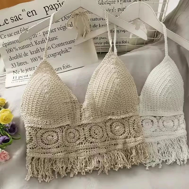 Boho Crochet Halter Crop Top