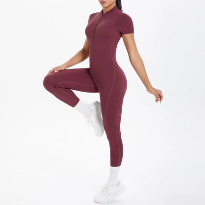 Short Sleeve Fitness Jumpsuit