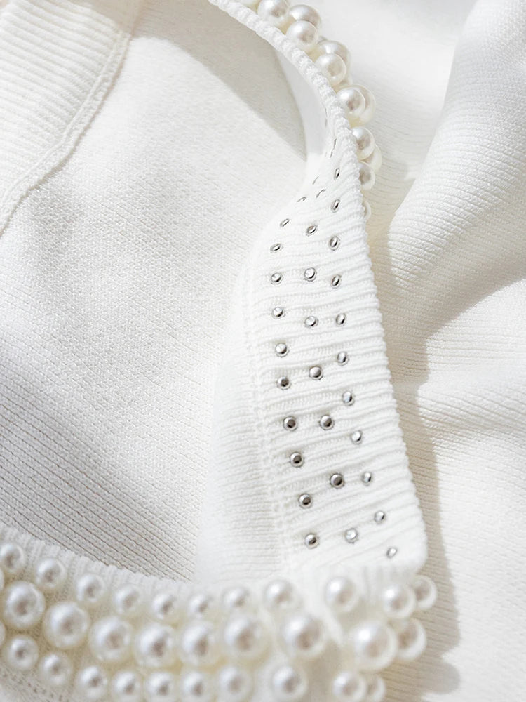 Korea Knitted Beaded Tank Top